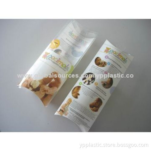 Clear Plastic Pillow Box, Customized Sizes and Print Welcomed, PP/PET/PETG/PVC Box Manufacturer